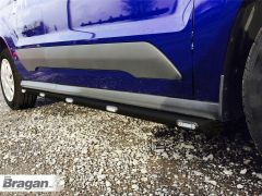 To Fit 2012+ Mercedes Citan / Traveliner SWB Black Side Bars + White LEDs