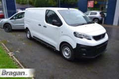 Black Side Bars + Amber LEDs For Vauxhall Opel Vivaro C SWB 2019+ Van