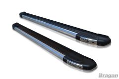 Running Boards - Black with Aluminium Strip For Nissan Qashqai 2007 - 2014 