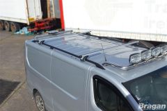 To Fit 2016+ Citroen Dispatch / SpaceTourer LWB Black Roof Rails + Silver Cross Bars + Load Stops