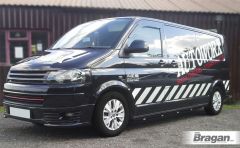Black Side Bars + Amber LEDs For Volkswagen Transporter T5 SWB 2004-2015