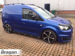 Black Side Bars + White LED sFor 2010 - 2015 Volkswagen Caddy