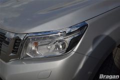 To Fit 2016+ Nissan Navara D23 / NP300 Chrome Head Light Trim - 2 Piece Set