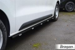 Black Side Bars + Amber LEDs For Peugeot Expert Traveller LWB L2 2016+