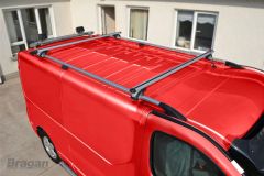 Roof Rails + Cross Bars + Load Stops For Nissan Primastar 2002 - 2014 LWB
