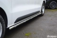 Side Bars + Amber LEDs For Citroen Dispatch  SpaceTourer Driver 2016+ MWB 