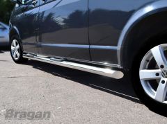 Side Bars + Step Pads For Volkswagen Transporter T6 2015-2022 SWB