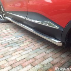 Side Bar Pair 3" Tapered Ends For Renault Kadjar 2015+