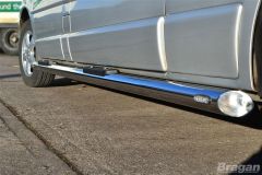 Side Bars + Step Pads + Amber LED For Ford Transit MK6 SWB 2000 - 2006