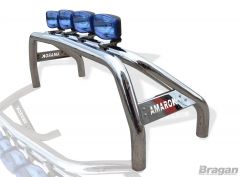 Rollbar + Blue Oval Spots & Clamps + LEDs x5 For Volkswagen Amarok 2016 - 2023