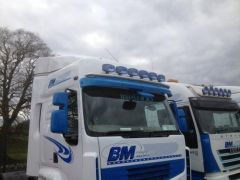 To Fit Renault Premium Visor Roof Light Bar Truck + Blue Jumbo Spots