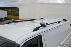 Roof Rails Black + Silver Crossbars + Stops For Mercedes Vito Viano 2004 - 2014 SWB