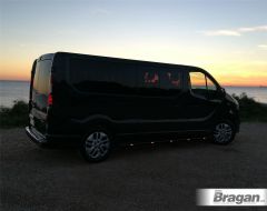 Black Side Bars + Amber LEDs For Opel Vauxhall Vivaro LWB 2002 - 2014