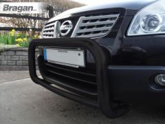 Bull Bar BLACK + Jumbo Spots For Nissan Qashqai 2007 - 2014