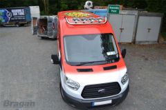 Roof Bar + Spots For Ford Transit MK8 2014 - 2021 Front Medium High
