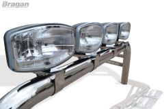 Roll Bar + LED Brake Light + Rollback Tonneau Cover + BLACK Jumbo Spots For Mitsubishi L200 Sport 2005 - 2015