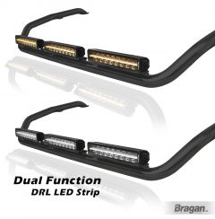 Roof Light Bar + 17" Night Blazer LED Spot Bars x3 For Renault T Range Long Haul Front - BLACK