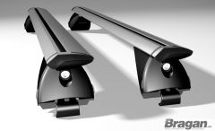 To Fit 2017+ Peugeot 5008 Aluminium Cross Bars for Integrated Roof Solid Rails