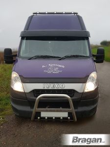 Roof Bar A + LEDs For Iveco Daily Flat 2006 - 2014 Van Front Stainless Steel