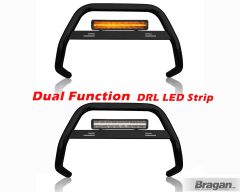 Black Bull Bar + LEDs Bar For Volkswagen Transporter T5 2010 - 2015