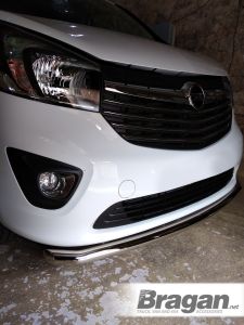 Front Spoiler Bar For Vauxhall / Opel Vivaro 2014 - 2019 Stainless Steel Bumper Chin