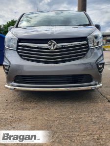Front Spoiler Bar + Flush LEDs For Vauxhall / Opel Vivaro 2014 - 2019 Bumper Nudge