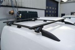 Black Roof Rails + Black Cross Bars + Load Stops For Peugeot Partner / Tepee 2016 - 2019 