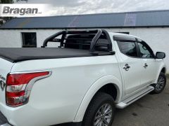 Roll Bar For Mitsubishi L200 Triton Strada 2015 - 2019 + Red Flush LEDs x2 + LED Brake Light x1 - BLACK