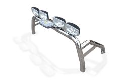 Roll Bar + LEDs + Jumbo Spots + Beacon For Nissan Navara D40 2005 - 2016 