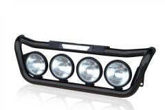 Grill Light Bar Type D - BLACK + Step Pad + Side LEDs + Spots For 2007+ Mercedes Axor