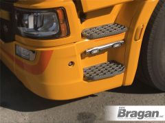 To Fit New Generation 2017+ Scania R & S Series Step Bars + White Flush LEDs