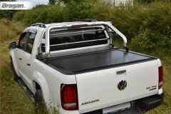 Roll Bar + Flush LEDs + Brake Light + Rollback Tonneau Cover For Nissan Navara D40 2005 - 2016 