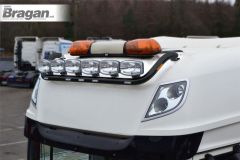 To Fit DAF XF 106 Super Space Cab Roof Light Bar Black Steel + LED - Type B