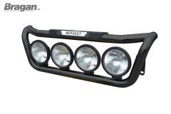 Grill Light Bar Type D - BLACK + Step Pad + Side LEDs For Renault Midlum