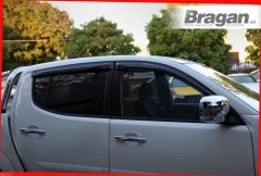 To Fit 2005 - 2015 Mitsubishi L200 Smoked Window Deflectors - Adhesive