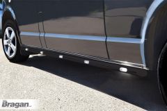 To Fit 2007 - 2016 Fiat Scudo SWB Black Side Bars + White LEDs