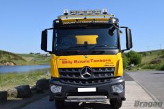 Roof Light Bar A + Jumbo Spots x4 + Clear Lens Beacon x2 + Air Horns x2 For Mercedes Axor Low Cab Stainless 