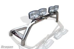 Sport Roll Bar + Blue Jumbo Spot Lights + LEDs For Mitsubishi L200 Triton 2005 - 2015