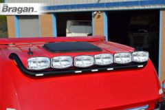 To Fit DAF XF 95 Super Space Cab Front Roof Spot Light Bar - Black Steel