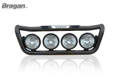Grill Light Bar D + Step Pad + Side LEDs + Round Spots For Volvo FM5 2021+ BLACK