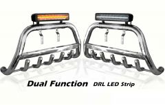 Bull Bar Type B + 17" Night Blazer LED Light Bar For For Mitsubishi Pajero Shogun 2005-2015 Detachable Name Plate