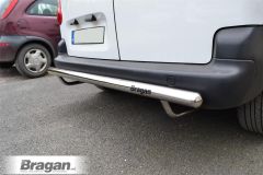 Chrome Stainless Steel Rear Bumper Bar For Fiat Doblo 2010-2022
