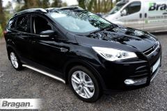 Side Bars + White LEDs x4 For Ford Kuga 2013 - 2019