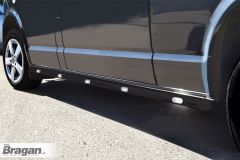 Side Bars BLACK + White LED Lights For Ford Galaxy 1996+