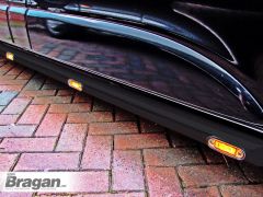 Side Bars + Amber LEDs For Mercedes Sprinter SWB 2018+ BLACK