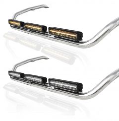 Roof Bar + 17" Night Blazer LED Spot Bars For Volvo FMX Low Standard Sleeper 2021+ Stainless