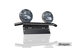 Number Plate Bar + Chrome Spot Lights x2 For Renault Kangoo 1997 - 2007 - BLACK