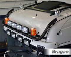 Black Roof Bar + Spots + LEDs + Beacons + Air Horns For Volvo FMX Low Standard 2021+ Stainless