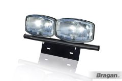 Number Plate Light Bar + Jumbo Spot Lamps x2 For Audi Q7 2016+ - BLACK