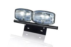 Black Number Plate Light Bar + Jumbo Spot Lamps For Mazda BT-50 2016+